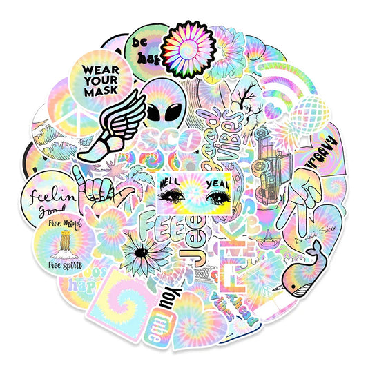 50PCS New Gradient Graffiti Stickers Car Luggage Refrigerator Skateboard Decoration Stickers