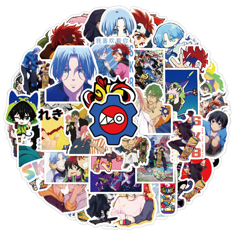 50PCS Art Illustration Popular Creative Cartoon Animation Game SK8 Unlimited Character Series Decorative Style Graffiti Stickers Personality Fashion Creative DIY Exquisite Decorative Decals Suitable For Cups, Helmets, Skateboards Popular Stickers Toys