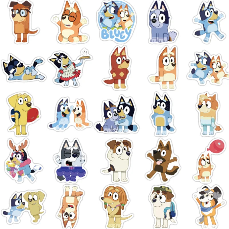 100PCS Cartoon Cute Dog Animation Graffiti Hand Account Material Skateboard Decoration Stickers Children's Toys Wholesale