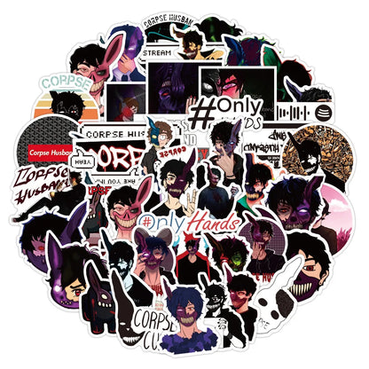 50PCS Horror Personality Graffiti Sticker Waterproof Luggage Laptop Scooter Refrigerator Water Cup Sticker