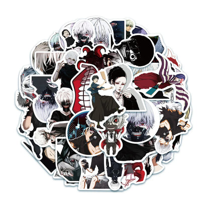 50PCS Anime Tokyo Ghoul Graffiti Sticker Notebook Guitar Bike Skateboard Gift Toy Cartoon PVC Sticker