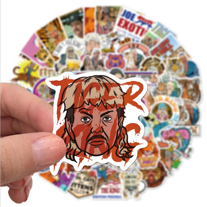 50PCS   Cartoon Classic Domineering Tiger Cartoon Graffiti Diary Guitar Decoration Waterproof Sticker Toy