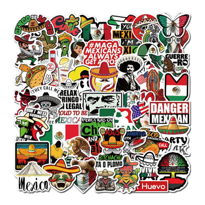 50PCS Mexican Style Personalized Graffiti Laptop Luggage Guitar Toy Decoration Sticker