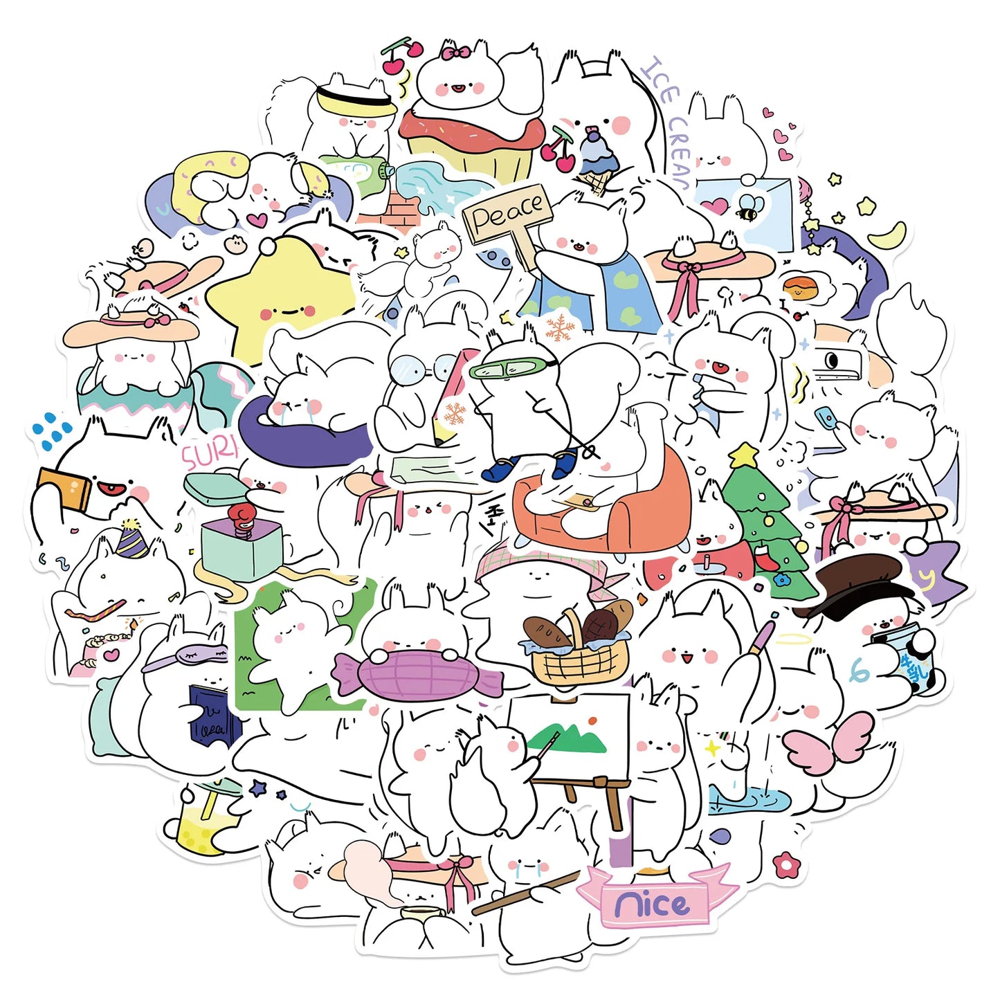 50pcs Baby Squirrel Graffiti Personality DIY Decoration Suitcase Mobile Phone Case Guitar Toy Sticker