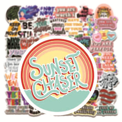 50PCS   Inspirational Classics Personality Graffiti Stickers Trolley Case Skateboard Refrigerator Laptop Sticker
