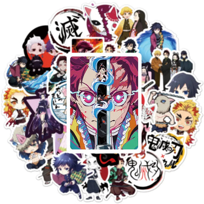 50PCS Anime Ghost Slayer Graffiti Helmet Sticker Notebook Guitar Skateboard Mobile Toy Cartoon PVC Sticker