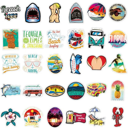 50PCS Personality Cartoon Outdoor Travel Beach Style Motorcycle Notebook Skateboard Guitar Waterproof Sticker