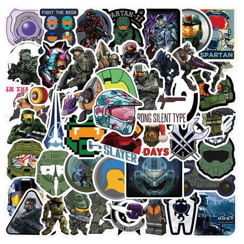 50PCS Shooting Game Halo Graffiti Waterproof Sticker Suitcase Notebook Refrigerator SkateboardStationeryBoxHelmet