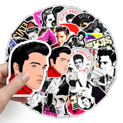 51PCS Singer Elvis Presley Graffiti Waterproof Sticker Suitcase Notebook Skateboard Refrigerator Helmet Water Cup
