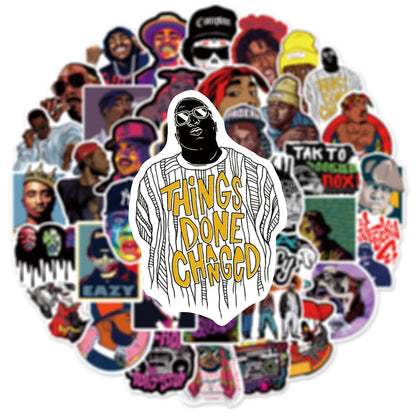 50PCS East West Coast Rap Graffiti Sticker Suitcase Guitar Car Computer Skateboard Refrigerator Helmet Waterproof
