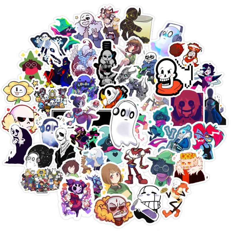 50PCS cartoon Frisk Toriel mobile comic character graffiti stickers, personalized DIY luggage, helmet, phone case, scooter, refrigerator graffiti, waterproof decorative sticker toys