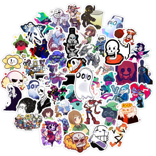50PCS cartoon Frisk Toriel mobile comic character graffiti stickers, personalized DIY luggage, helmet, phone case, scooter, refrigerator graffiti, waterproof decorative sticker toys