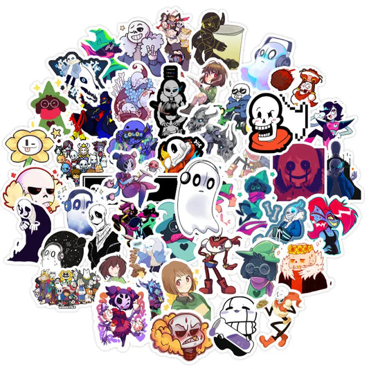 50PCS cartoon Frisk Toriel mobile comic character graffiti stickers, personalized DIY luggage, helmet, phone case, scooter, refrigerator graffiti, waterproof decorative sticker toys