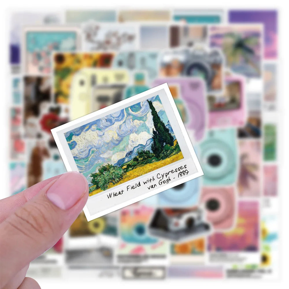50PC Small Fresh and Non-repetitive Camera Decoration Sticker Luggage Cartoon Scooter Graffiti Decoration Sticker
