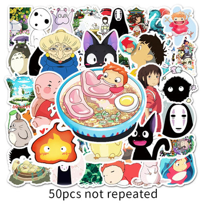 50PCS new super-burning cartoon day man Miyazaki Hayao Miyazaki animated graffiti decorative luggage waterproof stickers