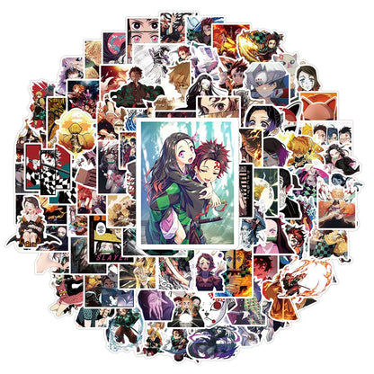 50PCS Cartoon Anime Demon Slayer Sticker Skateboard Bike Helmet Graffiti Waterproof Laptop Creative Sticker