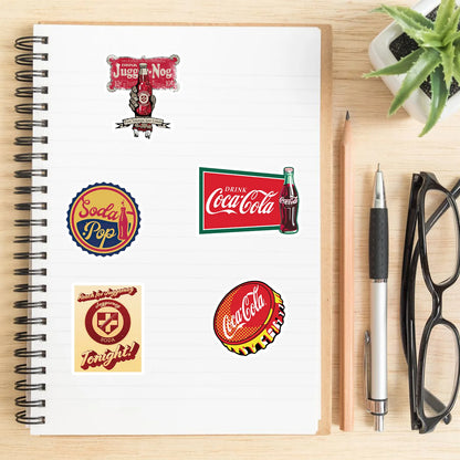 50pcs Color Retro Coke Bottle Graffiti Sticker DIY Suitcase Laptop Scooter Guitar Star Sticker Waterproof