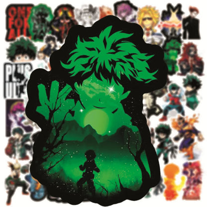 50PCS Trendy Cartoon Anime My Hero Academy Graffiti Decoration Suitcase Guitar Waterproof Sticker