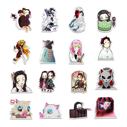 50PCS Anime New Ghost Slayer Graffiti Sticker Notebook Car Trunk Mobile Phone Decoration Waterproof Sticker
