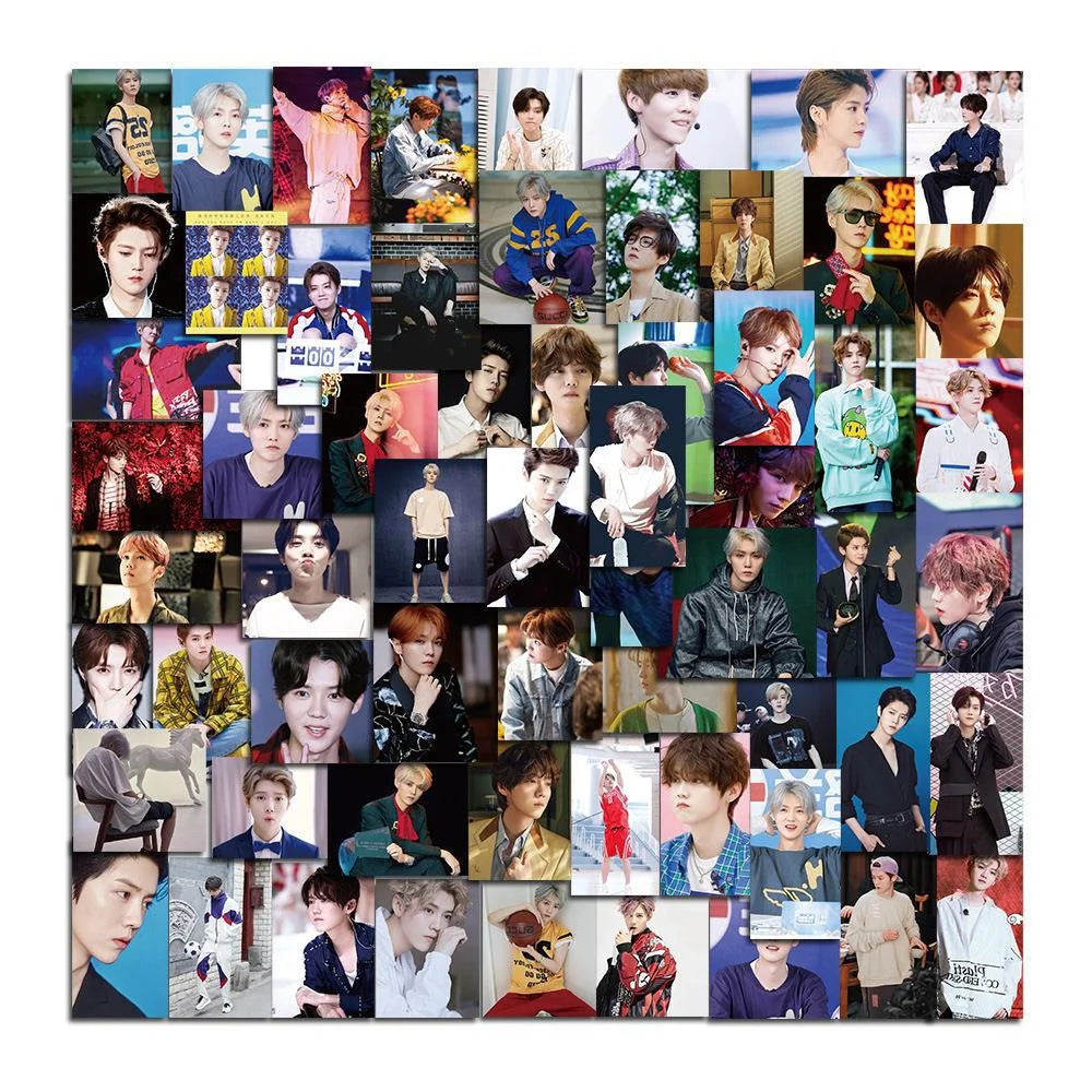 62PCS Popular Star Luhan Graffiti Stickers Personalized Creative Trend Decorative Stickers Suitcase Bike Skateboard Laptop Fashion Popular Decals Toys