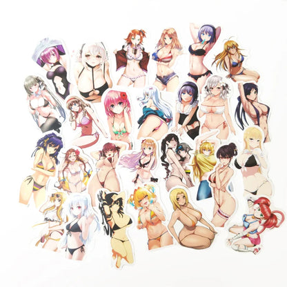 100PCS Japanese Anime Sexy Bikini Beauty Graffiti Stickers Personalized Creative Decorative Stickers Helmet Luggage Refrigerator Guitar Water Cup Popular Toy Decals
