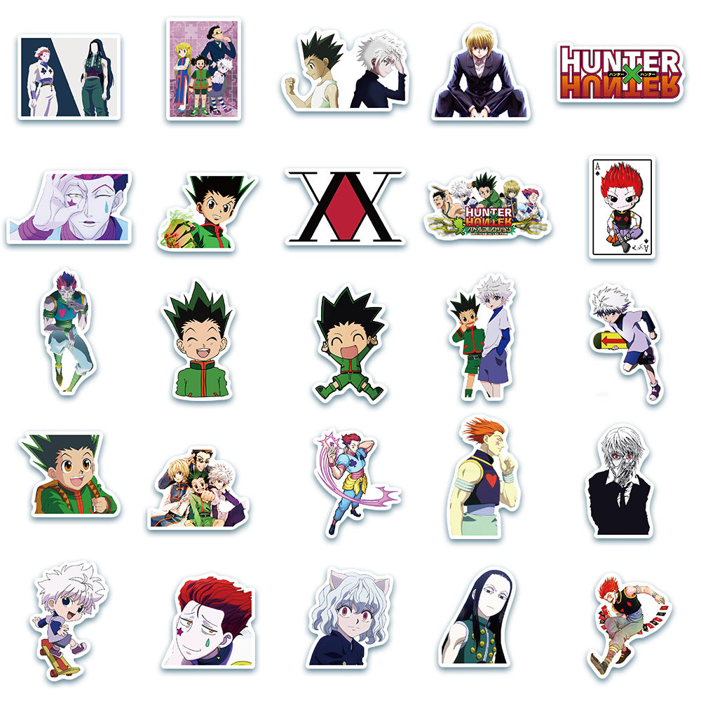 50PCS Anime Hunter x Hunter Doodle Stickers for Suitcases, Laptops, Guitars, Stationery Boxes, and Desktop Decor