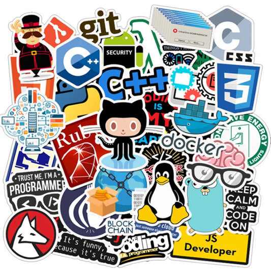 50PCS Programmer Software Programming Language Graffiti Waterproof Sticker Suitcase Notebook RefrigeratorWaterCup