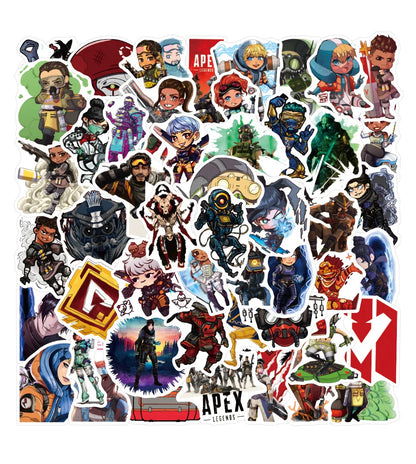 50pcs Game Apex Legends Stickers DIY Waterproof Luggage  Laptop  Guitar Car Wall Cartoon Sticker Decals Kids Toy