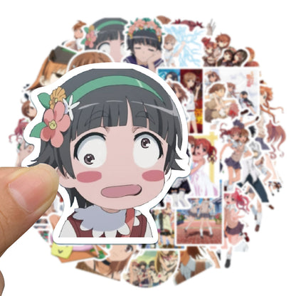 50PCS Misaka Mikoto "Railgun" Stickers, Cute Anime Girl with Electric Powers Doodles for Anime Collections