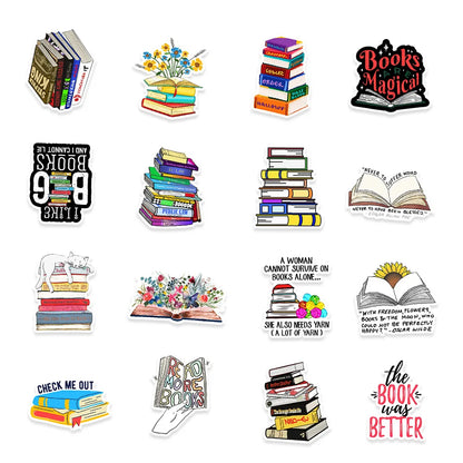 50PCS Book Reading Graffiti Stickers Computer Mobile Phone Tablet Computer Decorative Stickers