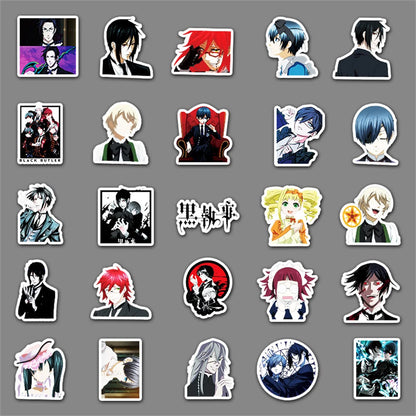 50PCS New Cartoon Two-dimensional Cartoon Black Deacon Anime Graffiti Decoration Suitcase Guitar Waterproof Sticker