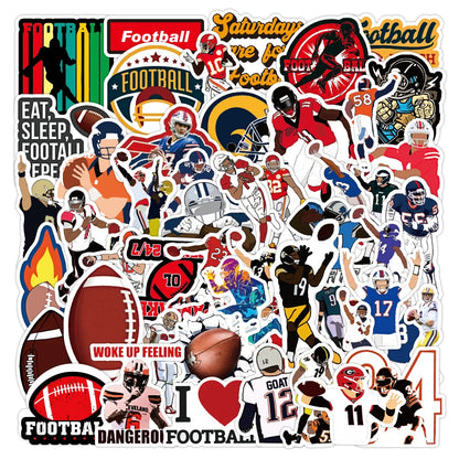 50pcs Football Football Graffiti Sticker Waterproof Luggage Compartment Notebook Scooter Water Cup Sticker Custom