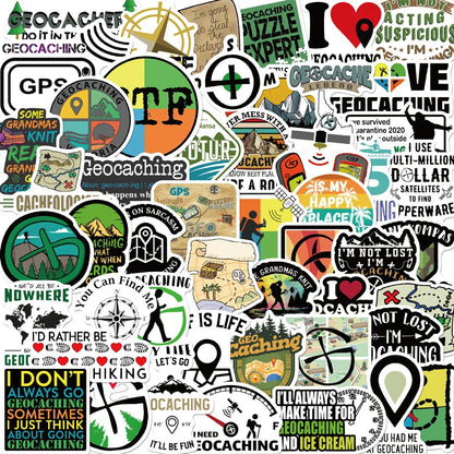 50PCS Geocaching Series Geographic Graffiti Waterproof Sticker Suitcase Notebook Refrigerator Skateboard WaterCup