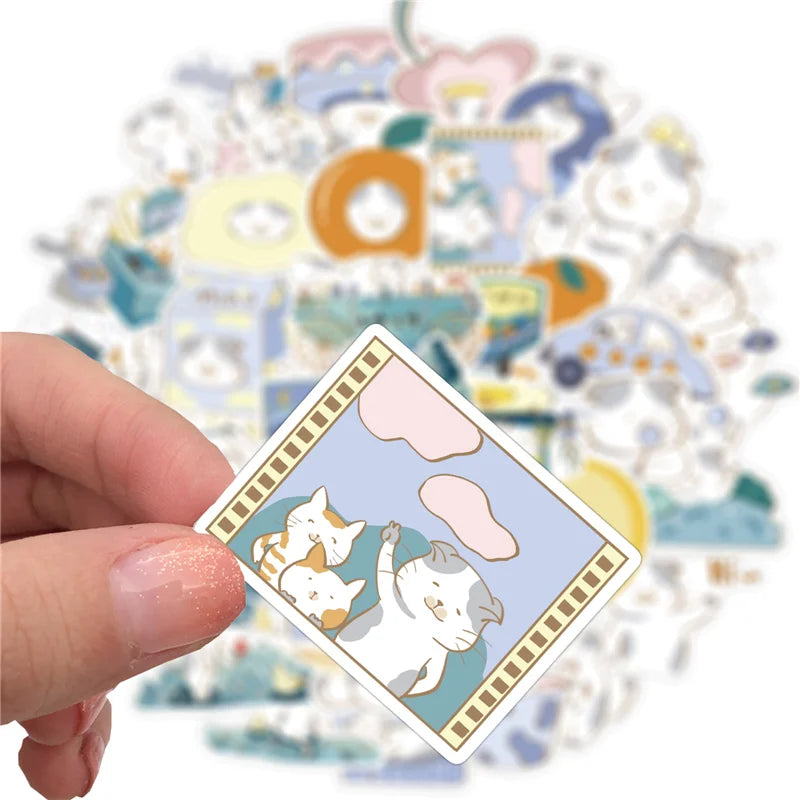 40PCS Cute Cat Pet Cartoon Graffiti Luggage Laptop Car Interior Bathroom Waterproof Stickers Decoration Gift