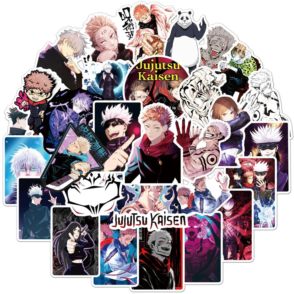 50PCS cartoon animation spell return battle graffiti stickers, personalized DIY luggage laptop waterproof decorative sticker toys
