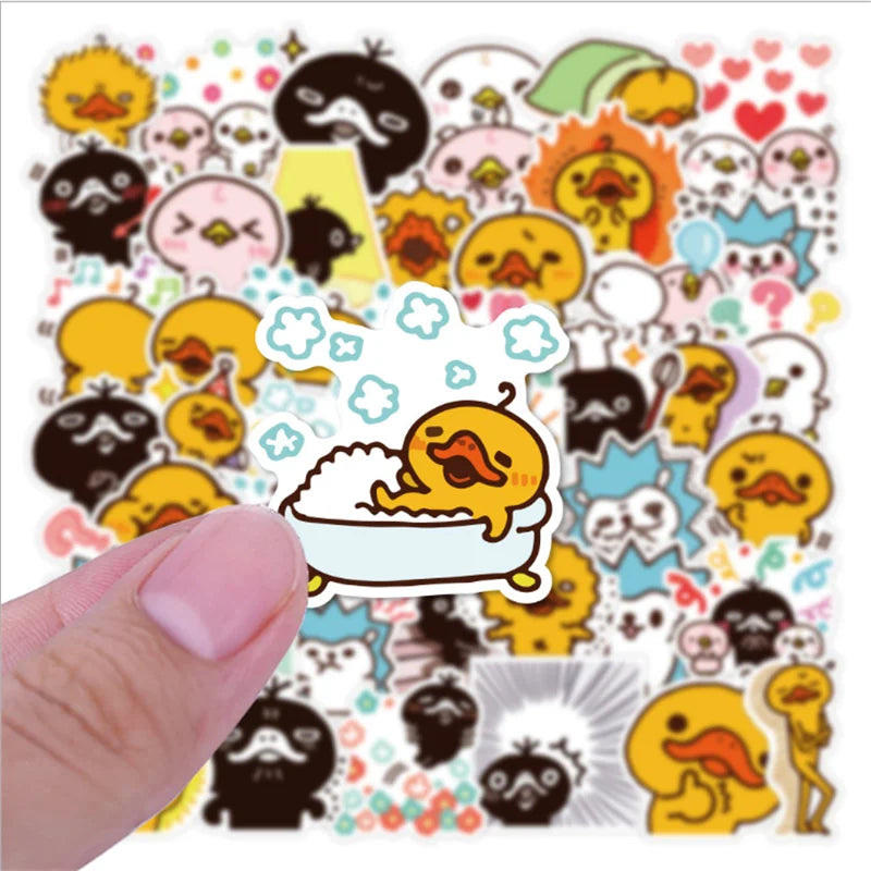 50PCS Cute Big-billed Duck Cartoon Anime Graffiti Notebook Suitcase Iron Toy