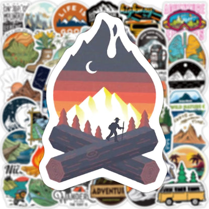 50PCS Outdoor Summer Cartoon Graffiti Stickers Trolley Case Bike Scooter Water Cup Waterproof Sticker