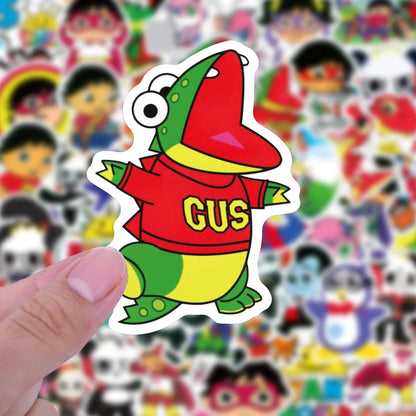 50PCS Art Illustration Popular Creative Cartoon New Ryan's World Series Decorative Style Graffiti Stickers Personalised Fashion Creative DIY Exquisite Decorative Decals Suitable For Cups, Helmets, Skateboards Popular Stickers Toys