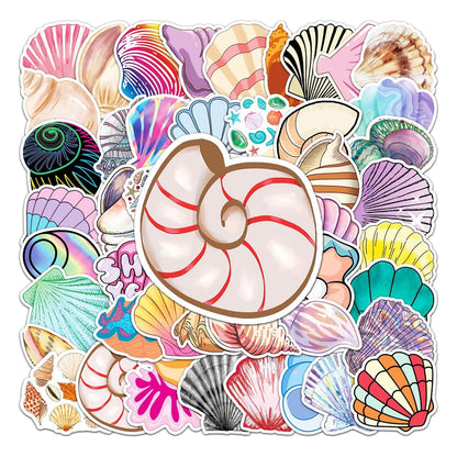 50PCS     ShellCartoon Suitcase Stickers Creative Graffiti Waterproof Suitcase Laptop Decoration Stickers