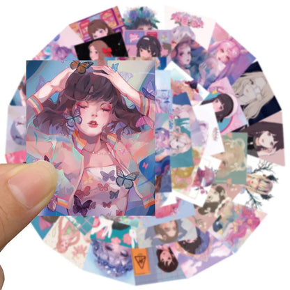 50PCS Cartoon Candy Girl Heart Comic Style Cute Creative Sticker Sticker Scrapbook Suitcase Phone Sticker