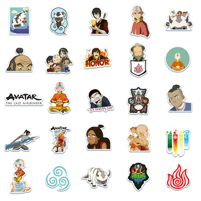 50PCS Avatar: The Last Airbender Character Doodle Stickers Perfect for laptops, helmets, skateboards, water bottles, pencil cases, and desktop decorations
