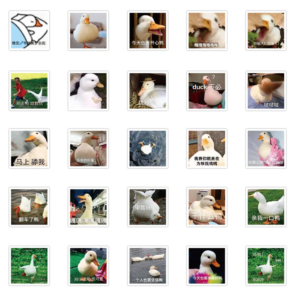 60PCS Cartoon Cute Animal Duck Sticker Personality Motorcycle Luggage Notebook Book Refrigerator Sticker