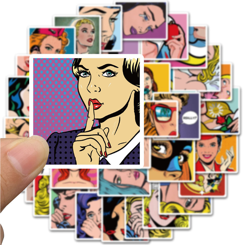 50PCS Hip-Hop Retro Sexy Girl Graffiti Stickers for Laptops, Guitars, Water Bottles, Skateboards, Stationery Boxes - Exquisite DIY Desktop Decor Decals