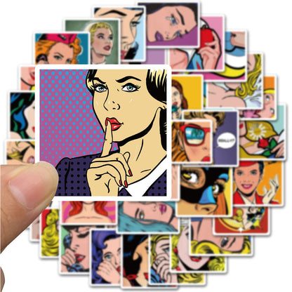 50PCS Hip-Hop Retro Sexy Girl Graffiti Stickers for Laptops, Guitars, Water Bottles, Skateboards, Stationery Boxes - Exquisite DIY Desktop Decor Decals