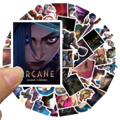 50PCS League of Legends Two Cities Battle Graffiti Stickers Luggage Notebook Handbook DIY Waterproof Sticker Toy