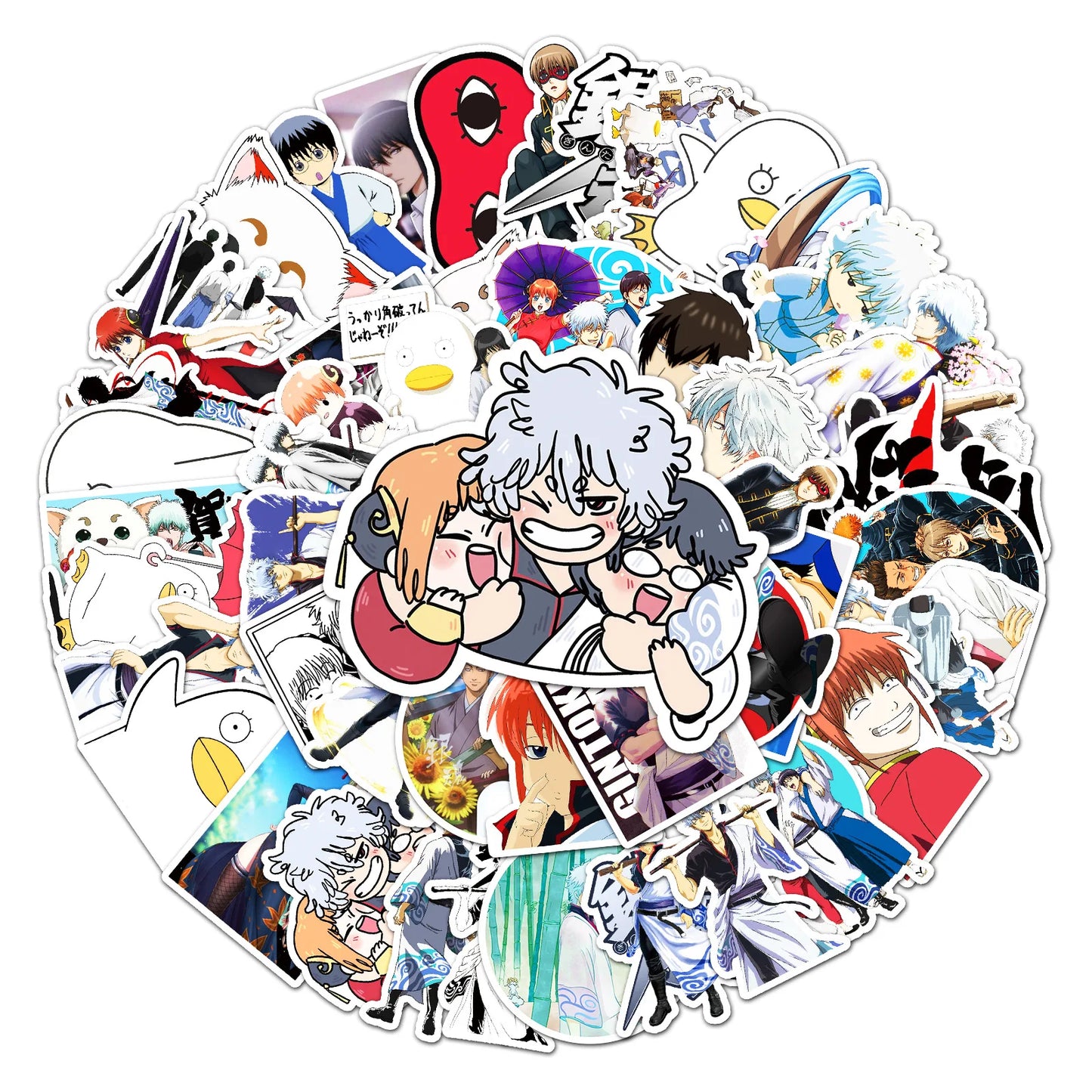 50pcs Japanese Animation Silver Soul Graffiti Sticker DIY Suitcase Notebook Guitar Star Sticker Waterproof