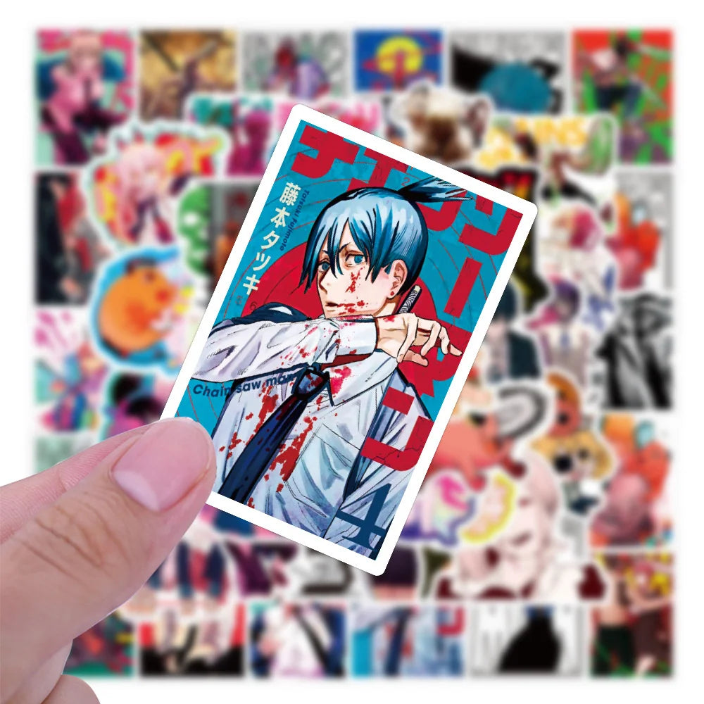 50PCS Cartoon Anime Chainsaw People Graffiti Stickers Cartoon Car Luggage Laptop Scooter Stickers