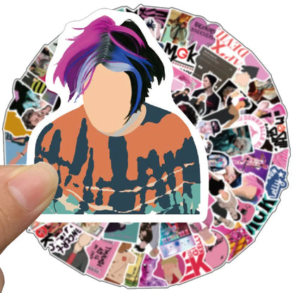 50PCS Rapper Machine Gun Kelly Personalized Graffiti Waterproof Sticker Suitcase Notebook Skateboard Refrigerator