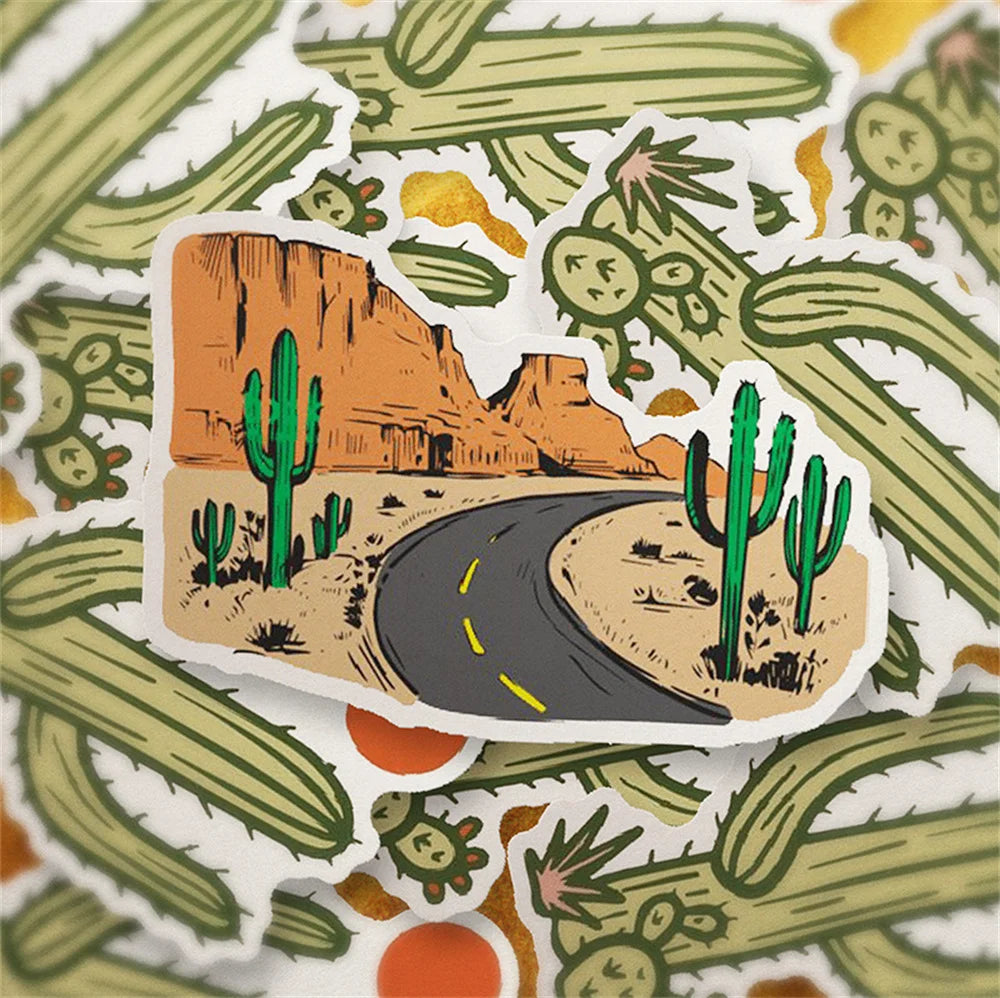50PCS Desert Series Sticker Camping Camel Cactus Luggage Decoration Sticker