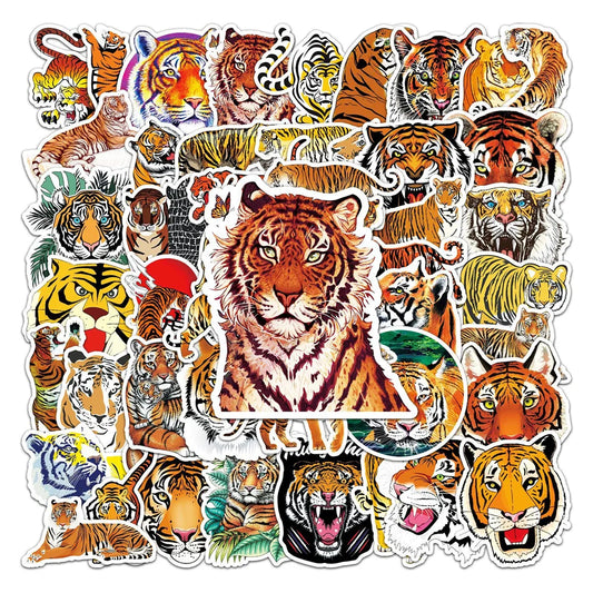 50PCS Tiger Graffiti Stickers Personality Cool Animal DIY Motorcycle Luggage Waterproof Stickers